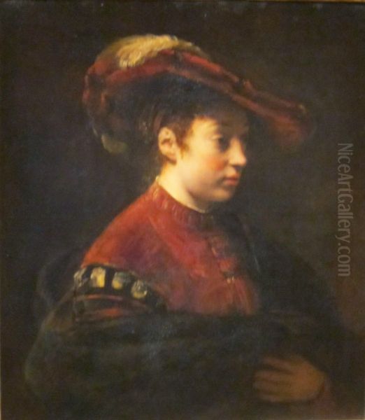 Young Woman in a Feathered Hat - view 1