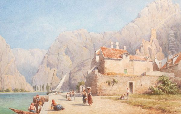 A southern coastline, surrounded by a mountain range - view 1