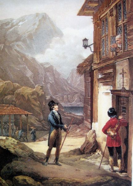 Duke of Chartres, later King Louis-Philipp of France, wants to enter Hospice Saint Gotthard - view 1