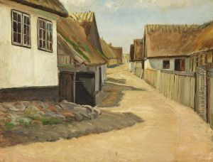 A street in Gilleleje. by Albert Gottschalk