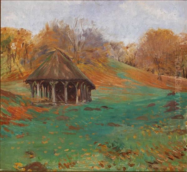 The feeding hut in Ulvedalene, Dyrehaven. - view 1