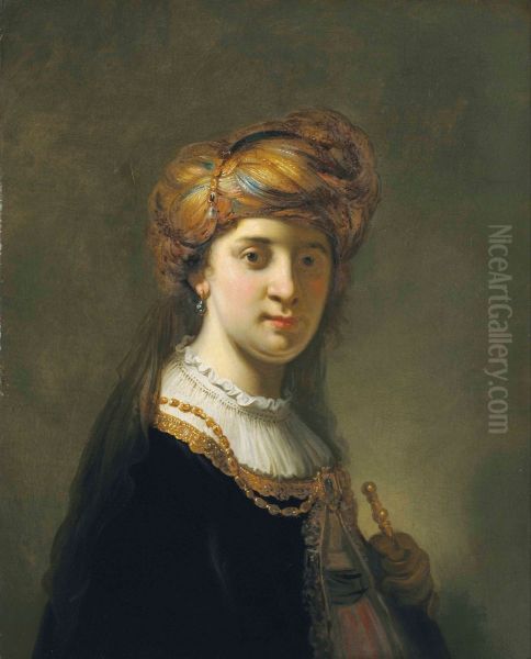 Portrait of a lady in a turban, half-length - view 1