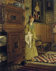 Portrait of Laura, Lady Alma-Tadema, probably entering the Dutch Room at Townshend House, Regent's Park by Ellen, Lady Gosse