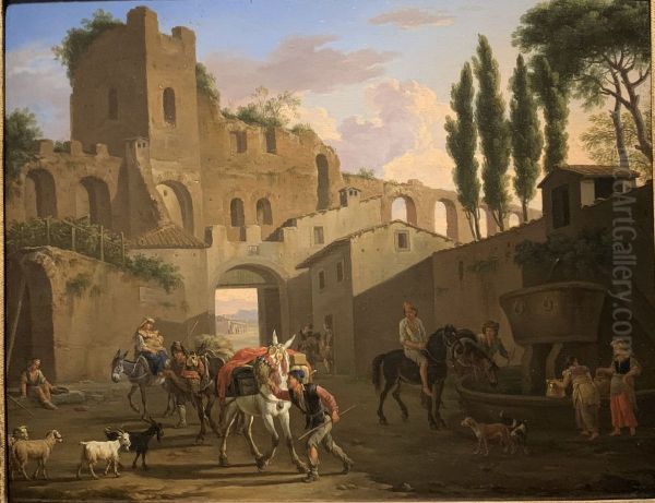 An Italianate Townscape with Figures - view 1