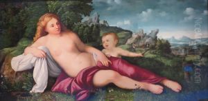 Venus and Cupid in a Landscape by Palma Vecchio
