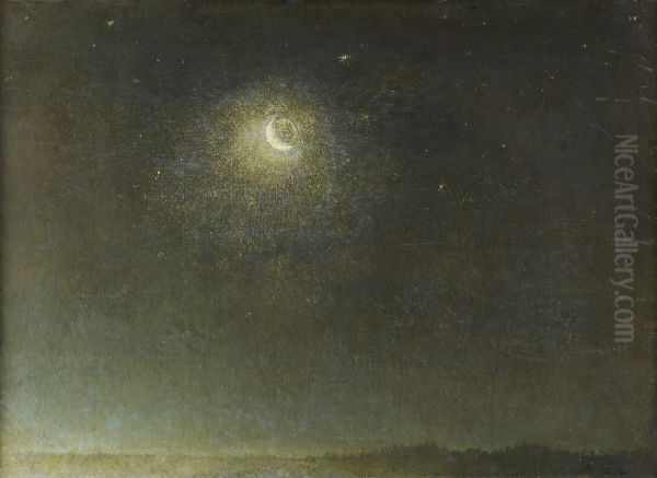 Waning moon before dawn - view 1