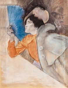 Elegant with the fan by Louis Legrand