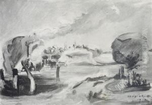 Landschaft mit Heuschobern by Lovis (Franz Heinrich Louis) Corinth
