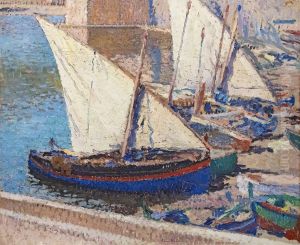 Barques de peche aCollioure by Henri-Jean Guillaume Martin
