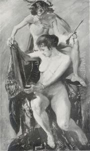 Venus und Amor vor dem Spiegel by Lovis (Franz Heinrich Louis) Corinth
