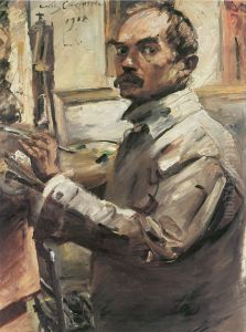 Selbstportrat im weissen Kittel by Lovis (Franz Heinrich Louis) Corinth