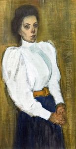 Woman in white blouse by Theophile Steinlen