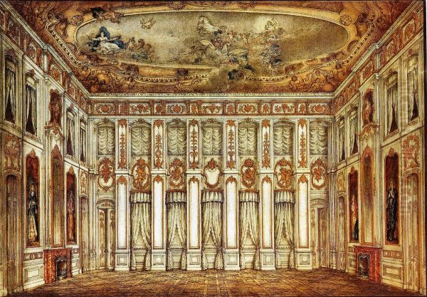 Ceiling painting in the ballroom of the Bruhl Palace in Dresden - view 1