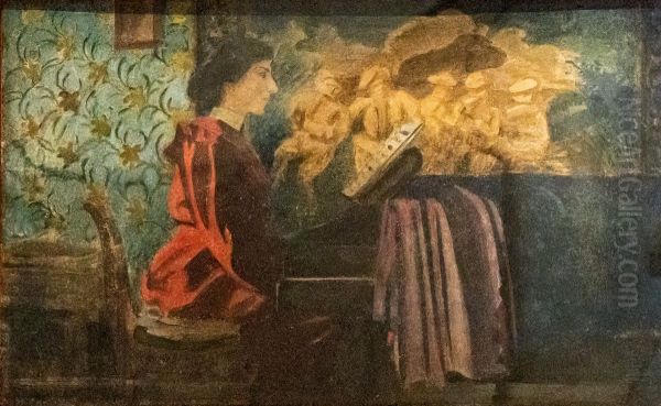 Mme Vallotton au piano - view 1