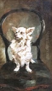 Small white dog by Henri De Toulouse-Lautrec