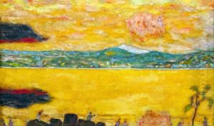 The golf course of Saint-Tropez at sunset