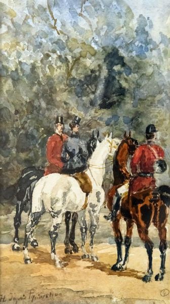 Reunion de cavaliers de chasse a courre - view 1