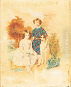 Gyerekek Portrejakutyaval by Augusto, Elek Alexis Canzi