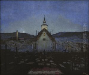 Natt (Roros kirke) by Harald Oscar Sohlberg