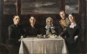 Christmas Day 1900. Composition sketch without men.