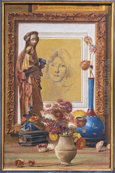 Still life with drawing by Puvis de Chavannes - view 1