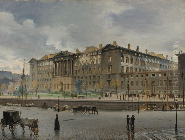 Christianborg Palace after the fire. - view 1