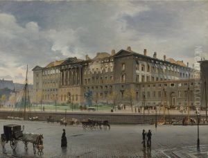 Christianborg Palace after the fire. by Carl Christian Andersen