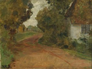 Grandmother's house in the village of Brendekilde. by H. A. Brendekilde