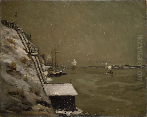 East River Embankment, Winter - view 1