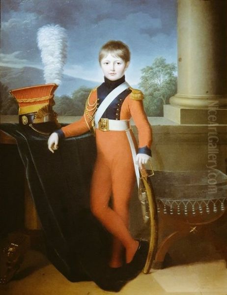 Portrait en pied d'enfant en uniforme de lancier - view 1