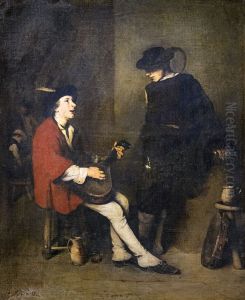 The guitar player by Augustin Theodule Ribot