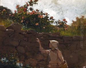 Girl in Garden by Winslow Homer