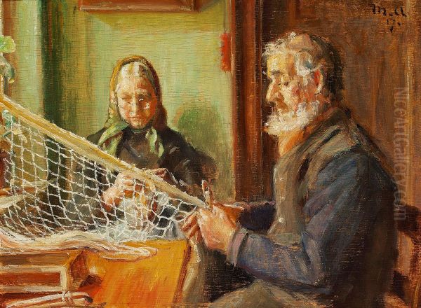 Mending the net. - view 1