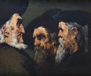Three old jews by Augustin Theodule Ribot