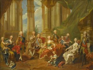 La familia de Felipe V en 1738 by Louis-Michel Van Loo