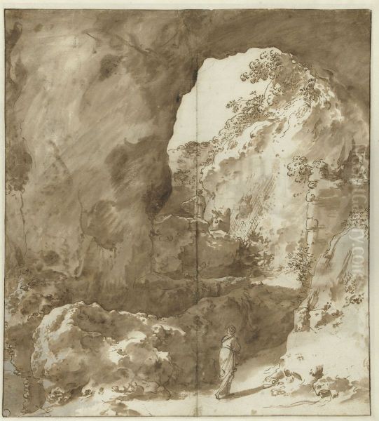 Interior of a Ruin with Figures - view 1
