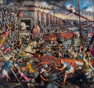 Fall or second capture of Constantinople by Domenico Tintoretto