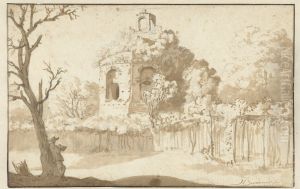 Landscape with ruin and a draughtsman
