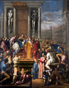 The Pope allows Otto to go to his father to negotiate peace by Palma il Giovane