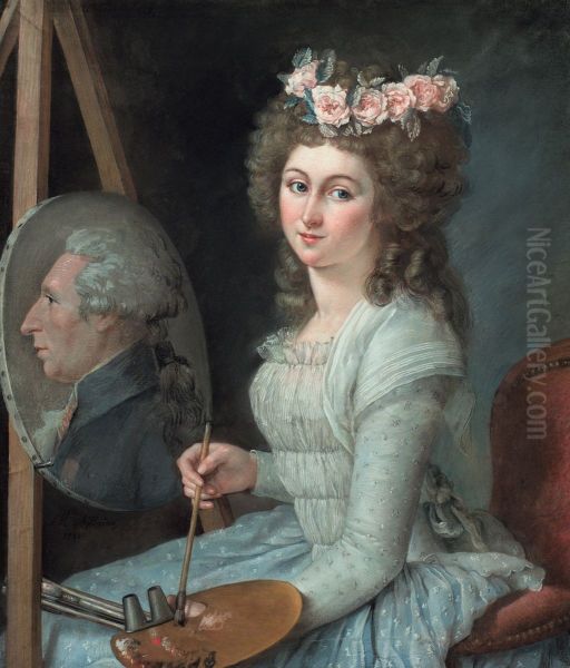 Autoportrait de l'artiste peignant son pere, le peintre Jean Bardin - view 1