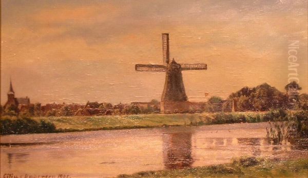 Landscape with a windmill. - view 1