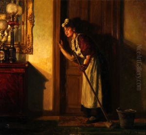 The maid is eavesdropping. by Cilius Andersen