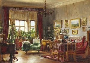 Interior from the artist's childhood home in Strandgade 30 in Christianshavn, by Peder Severin Kroyer