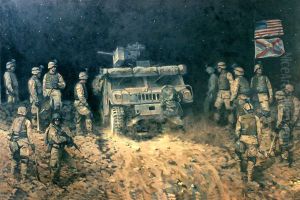 124th Infantry, 2nd Battalion, Florida National Guard, Crossing the Berm, Iraq, 2003