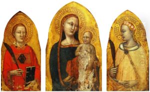 Madonna and Child with St. Stephen and St. Dorothy.