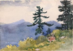 North Woods Club, Adirondacks (The Interrupted Tete-a-Tete) by Winslow Homer