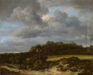 Landscape with cornfields and a view of the sea by Jacob Van Ruisdael