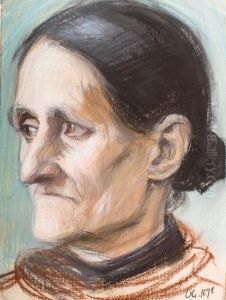 Vanhan naisen muotokuva by Olga Gummerus-Ehrstrom