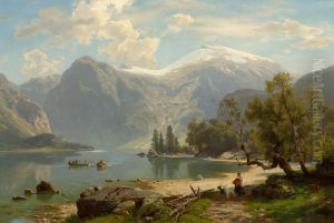 Am Hintersee in Bayern by August Wilhelm Leu