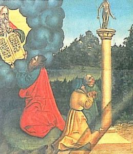 1st Commandment detail by Lucas Cranach the Elder